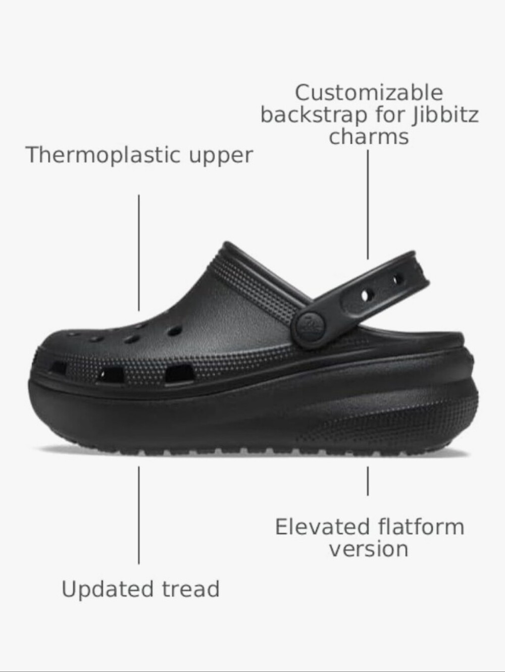 CROCS Kids Classic Cutie Clog in Black